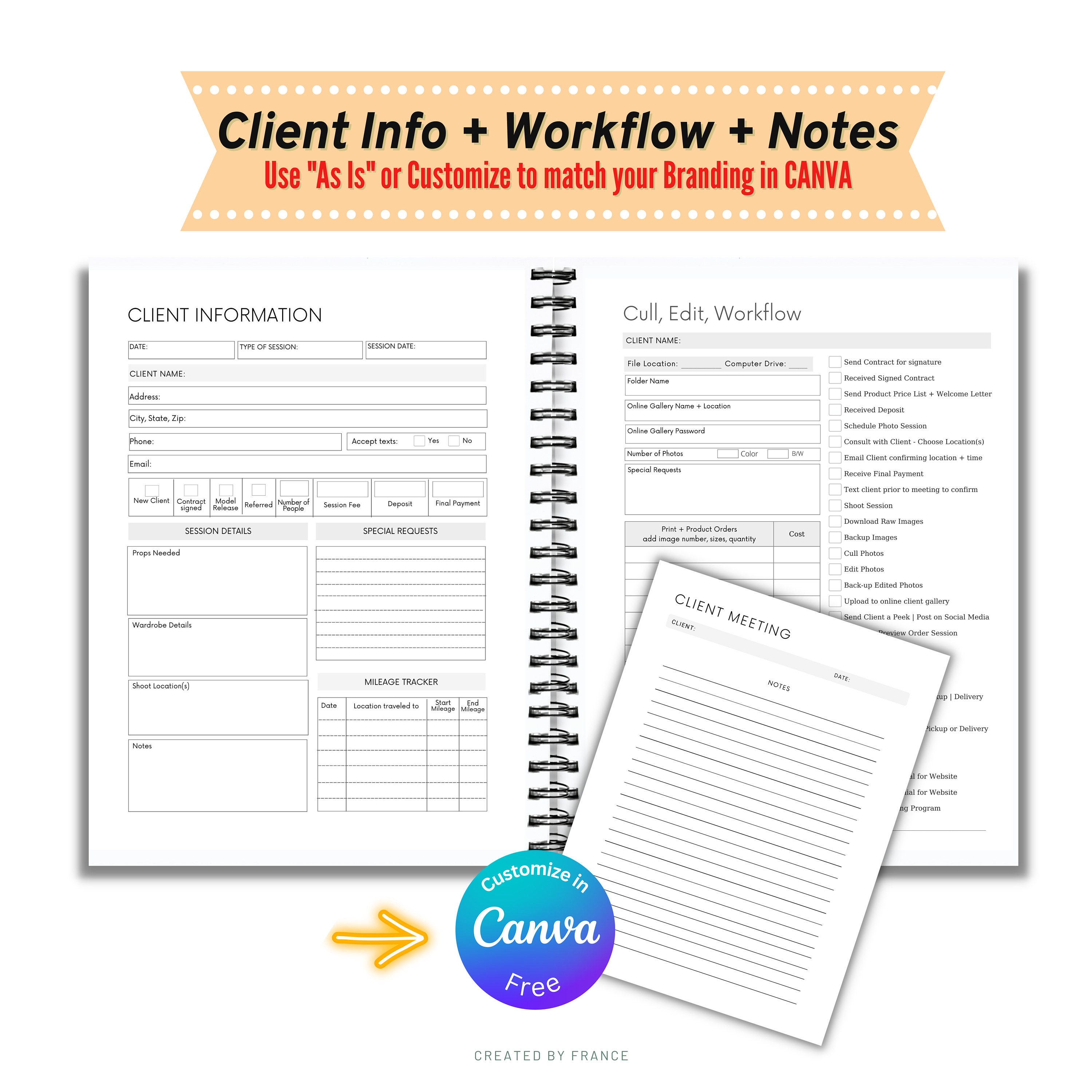Printable Photographer Planner, Photography Contract, Printable Payment ...