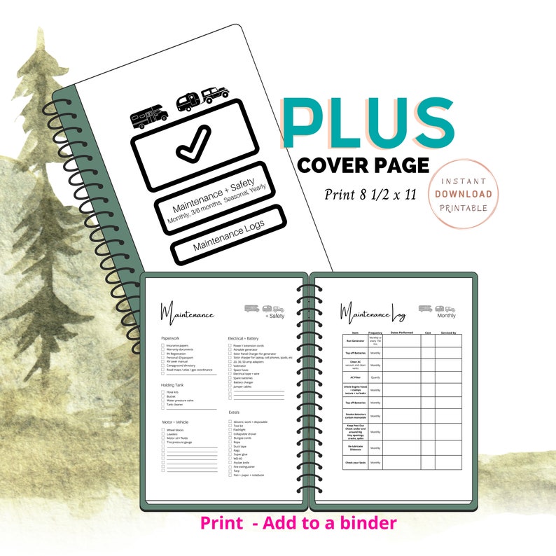Printable RV Maintenance Checklist RV Maintenance Log RV Etsy