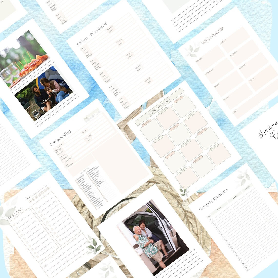 Printable Girl Planner, Printable Camping Journal, PDF Girl RV Planner ...