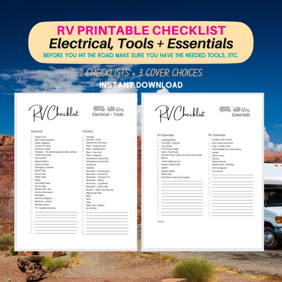 Printable RV Essentials Checklist RV Must Have Checklist Etsy Australia
