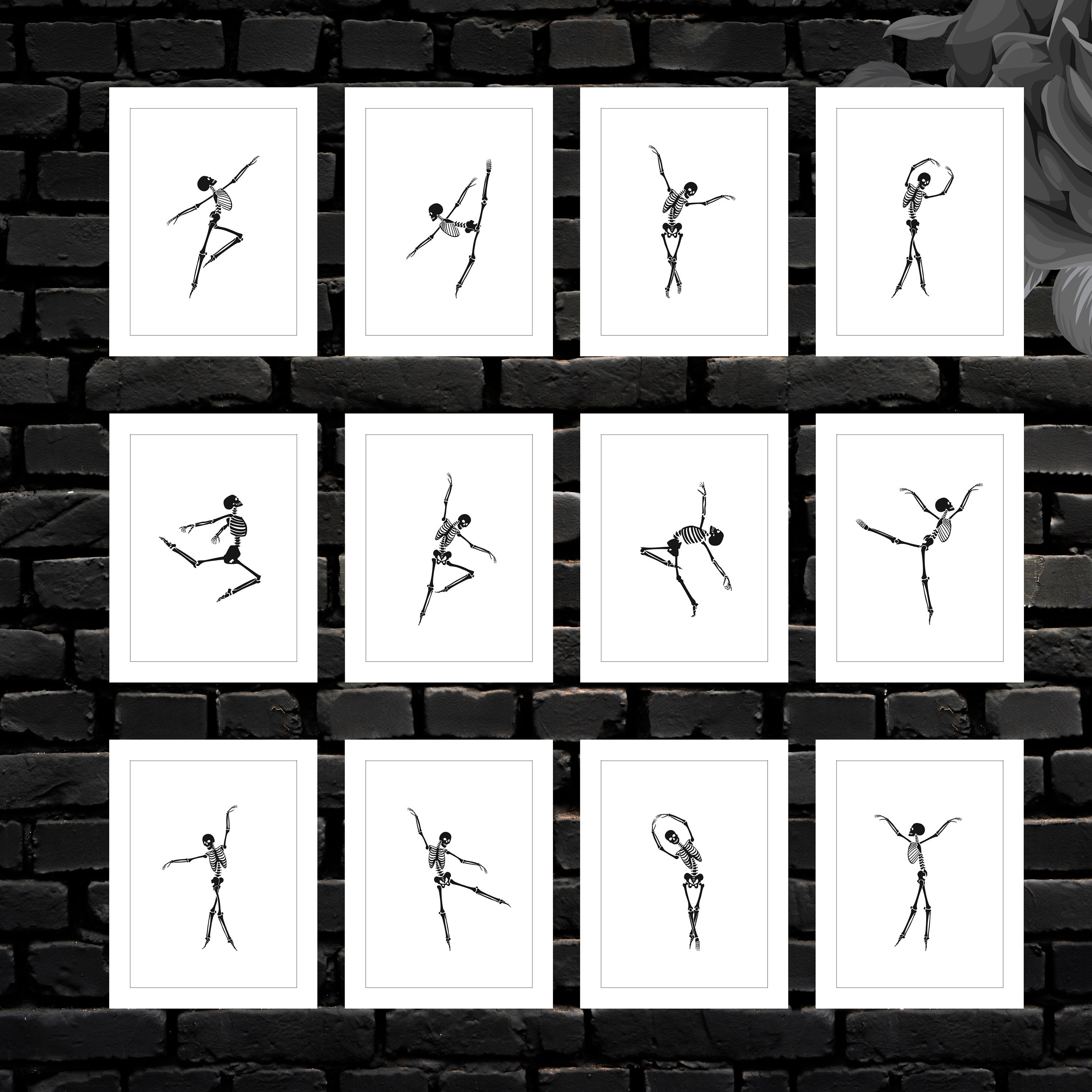 Halloween Printable Skeletons Dancing PNG Skeletons Printable PDF Halloween Printable Skeletons Dancing PNG Skeletons Printable PDF