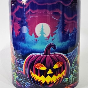 Happy Halloween neon V1 mug skulls haunted house scary gift box new