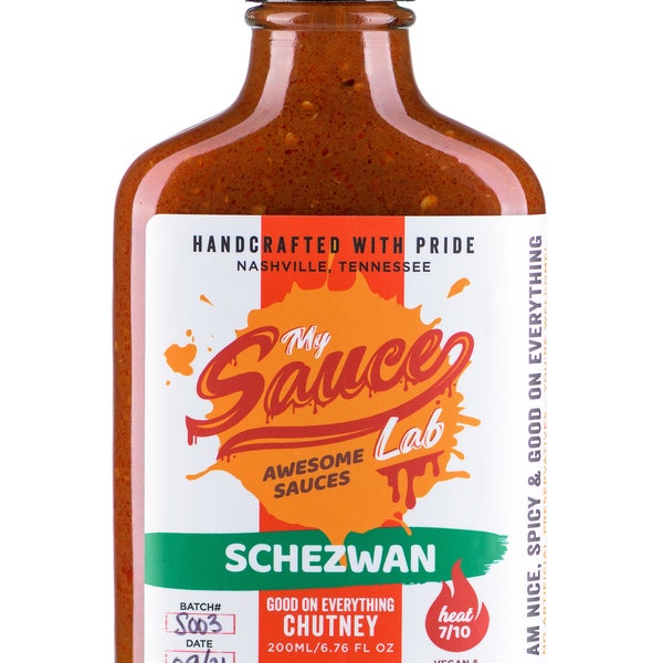 Hot Sauce Gift Pack Schezwan Sauce, Great gift for Him, Thank You Gift, 6.76oz, Heat Level - 7 /10, Gift For Foodies - Made in USA