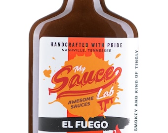Hot Sauce Gift Pack El Fuego - Sriracha Sauce, Great gift for Him, Thank You Gift, 6.76oz, Heat Level - 8 /10,  For Foodies - Made in USA