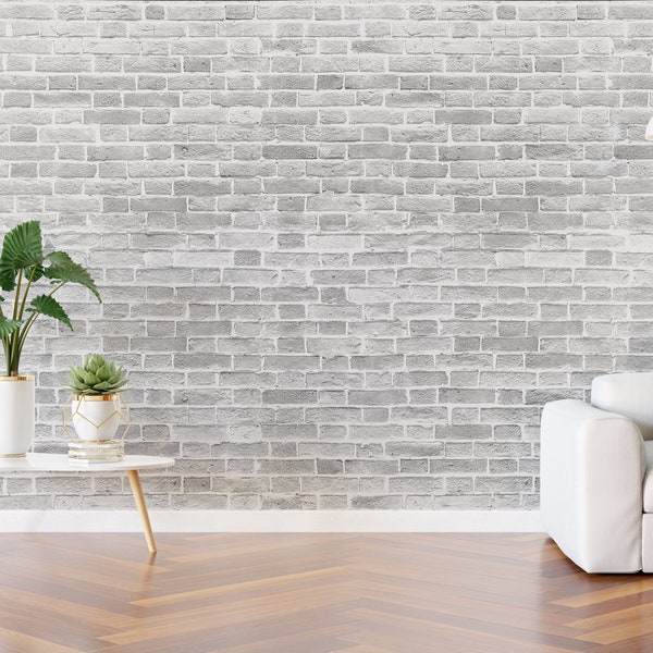 Grey Brick Wallpaper Etsy