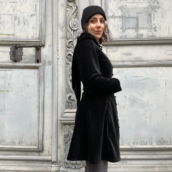 Short Women Velvet Coat Skirt Gothic 