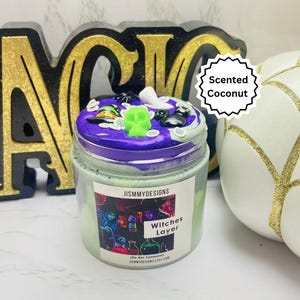 Witches Layer Butter and Clear Slime,Halloween Slime,Butter Cream Slime,Aromatherapy Slime, Therapy,Stress Toy, Sensory Toy,Slime for Adult