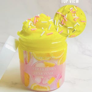 Strawberry Lemonade Cloud Slime, Aromatherapy Slime,Therapy, Stress Toy, Sensory Toy, Slime for Adult, Gift For Her, Slime Shops,Fruit Slime