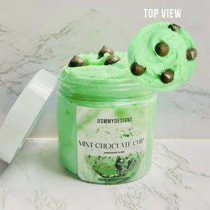 Mint Chocolate Chip Cloud Slime, Aromatherapy Slime, Therapy, Stress Toy, Sensory Toy, Slime for Adult, Gift For Her, Slime Shops, Ice cream