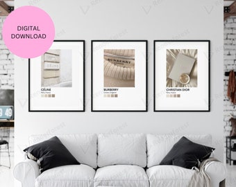 SET OF 3 [Cream Pack] 11x17" Luxury Aesthetic Fashion Prints Instant Download, Printable Art, Hypebeast Wall Decor, Gossip Girl Poster