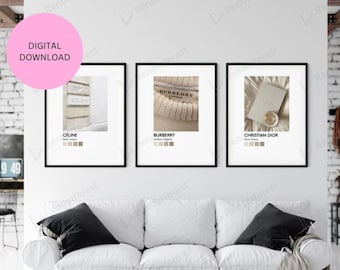 SET OF 3 [Cream Pack] 18x24" Luxury Aesthetic Fashion Prints Instant Download, Printable Art, Hypebeast Wall Decor, Gossip Girl Poster