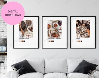 SET OF 3 [Coffee Pack] 8x10" Luxury Aesthetic Fashion Digital Prints, Instant Download, Hypebeast Wall Decor, Gossip Girl Poster