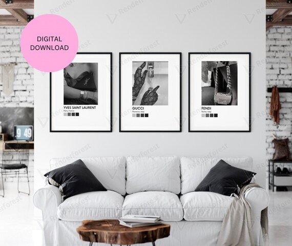 Romantic Roses Fashion Wall Art Prints Set of 6 Black and White Art  Minimalist Wall Art Floral Canvas Trendy Poster Prints Pink Bedroom Decor  for