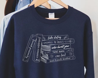 Book Tropes Sweatshirt, Romance Reader, Gift for Book Lover, Bookish Sweater, Smut Sweatshirt, Spicy Books Sweater, Fantasy Book