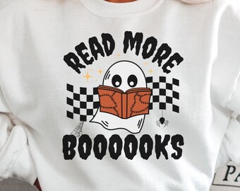 Read More Boooooks, Halloween Book Sweatshirt, Bookish Sweater, Reading Sweatshirt, Bookish Merch, Book Lover, Bookworm, Gift for Reader