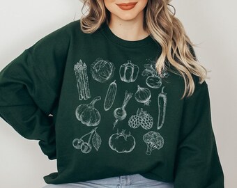 Vegetable Sweatshirt, Garden Shirt, Nature Sweater, Gift for Farmer, Gardening, Veggie Lover, Healthy Tee, Foodie