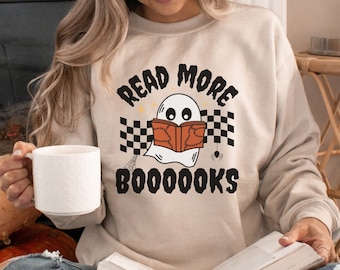 Read More Boooooks, Halloween Book Sweatshirt, Bookish Sweater, Reading Sweatshirt, Bookish Merch, Book Lover, Bookworm, Gift for Reader