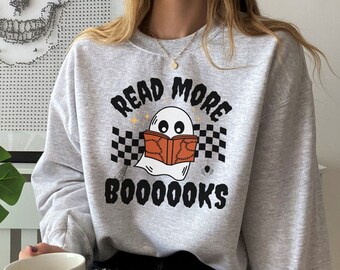 Read More Boooooks, Halloween Book Sweatshirt, Bookish Sweater, Reading Sweatshirt, Bookish Merch, Book Lover, Bookworm, Gift for Reader
