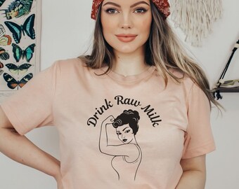 Raw Milk Shirt, Pro Metabolic Shirt, Nutrition T-Shirt, Gift for Farmer, Cow Tee, Homestead, Food Shirt