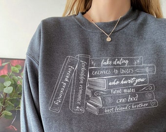 Book Tropes Sweatshirt, Romance Reader, Gift for Book Lover, Bookish Sweater, Smut Sweatshirt, Spicy Books Sweater, Fantasy Book