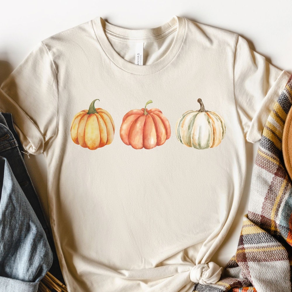 Watercolor Pumpkin Shirt, Pumpkin Fall Shirt, Cute Fall Shirts, Thanksgiving Shirts, Fall Shirts Women, Cute Shirts Women