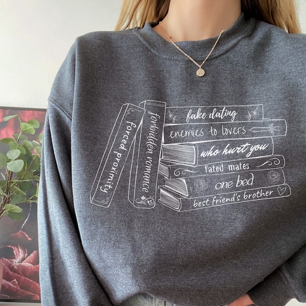 Book Tropes Sweatshirt, Romance Reader, Gift for Book Lover, Bookish Sweater, Smut Sweatshirt, Spicy Books Sweater, Fantasy Book