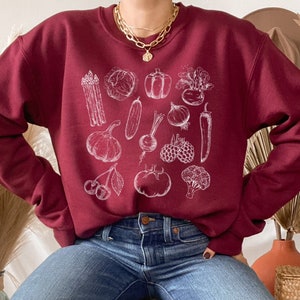 Vegetable Sweatshirt, Garden Shirt, Nature Sweater, Gift for Farmer, Gardening, Veggie Lover, Healthy Tee, Foodie