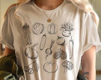 Vegetable Shirt, Garden Shirt, Nature Shirt, Gift for Farmer, Gardening Shirt, Veggie Lover, Healthy Shirt, Foodie Shirt