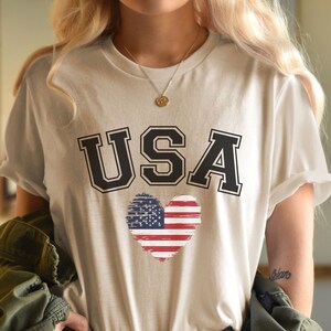 USA Distressed Flag Shirt T-Shirt, 4th Of July Shirt, Patriotic Shirt, USA Shirt, America Shirt, Gift For Her, Cute USA Shirt