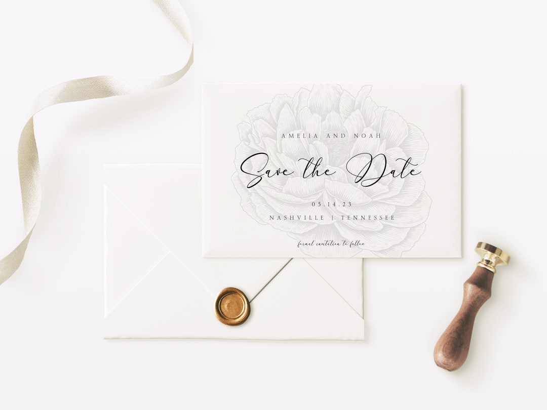 Minimalist Save the Date Canva Template 7 X 5 Instant Download