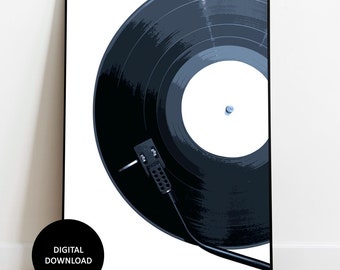 Vinyl Record Print: Retro Music Wall Art (Digital Download)