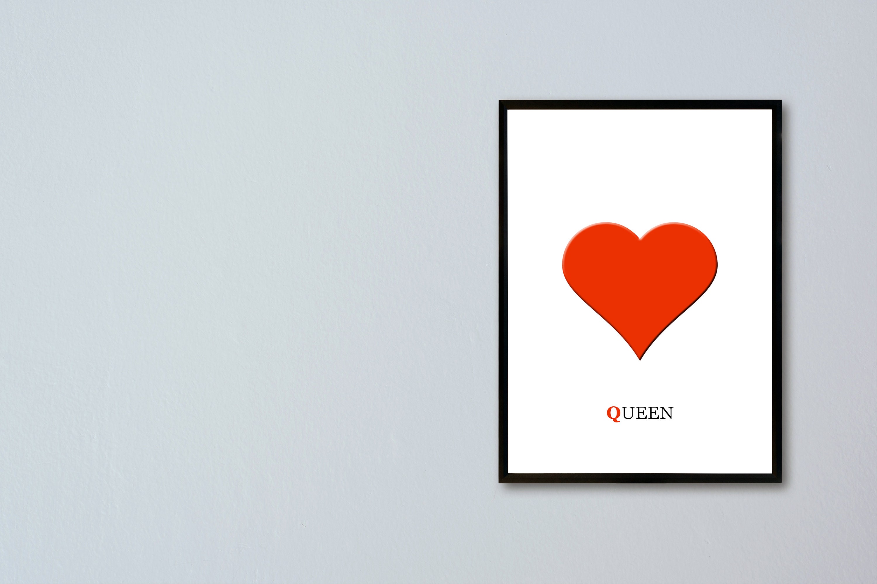 Queen of Hearts Wall Art, Queen Wall Art, Queen Wall Decor, Queen