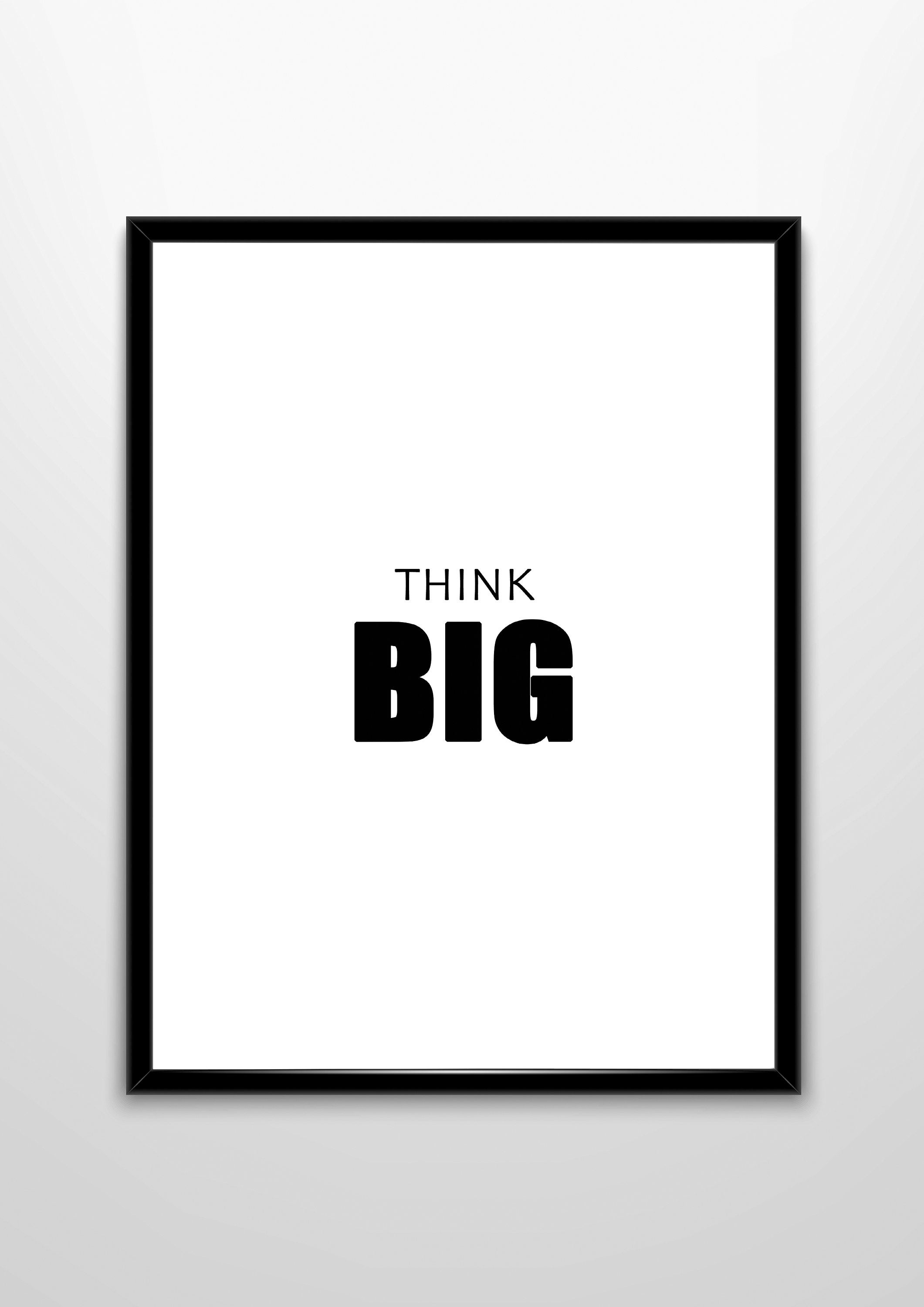 Think Big Wall Art Think Big Wall Decor Motivational Art Etsy UK