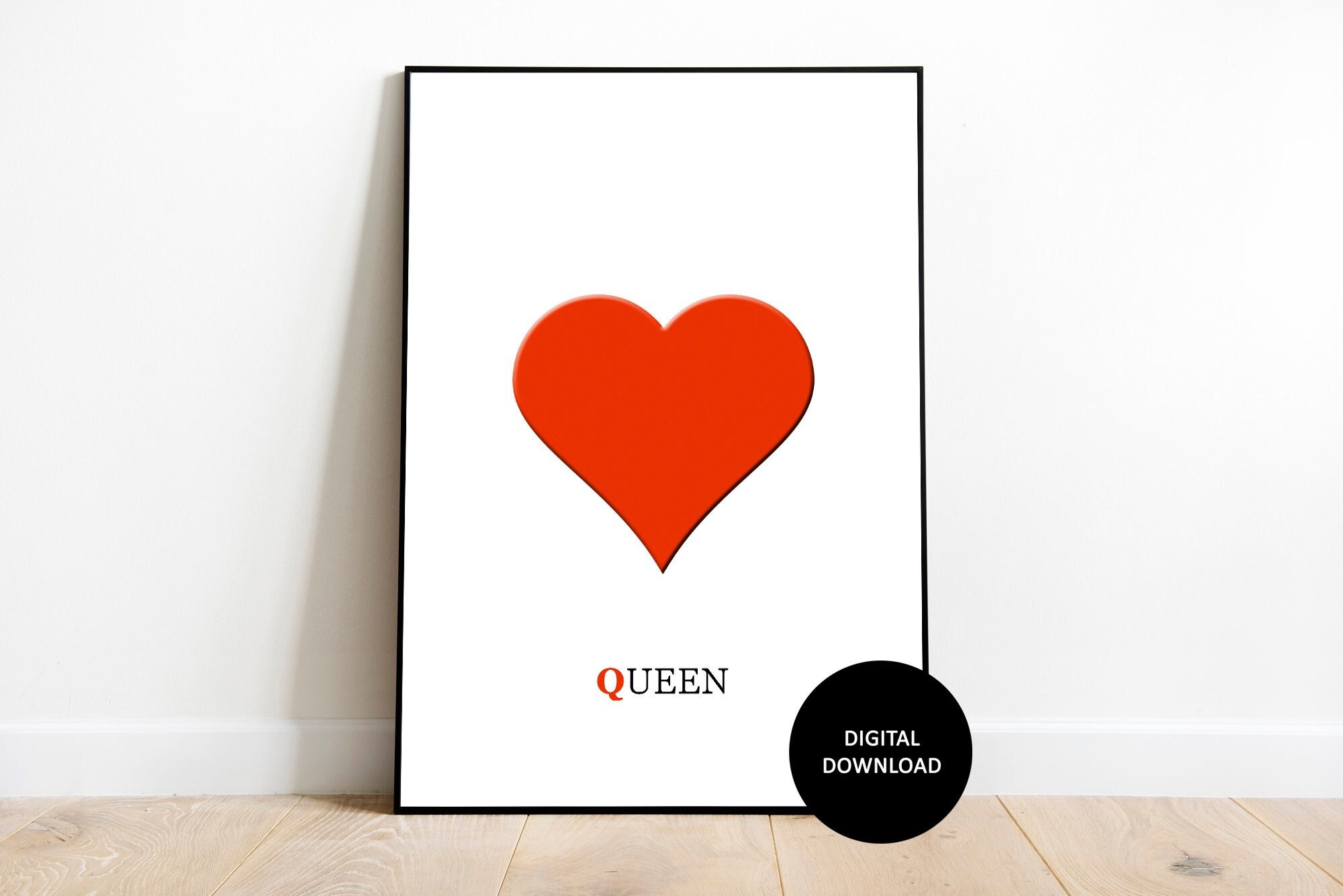 Queen of Hearts Wall Art, Queen Wall Art, Queen Wall Decor, Queen