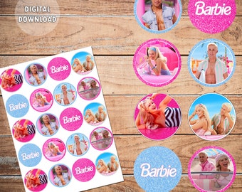 Barbie Movie cupcake toppers, Printable Cupcake Toppers, Instant Download cupcake toppers, Barbie Movie Birthday
