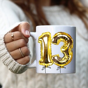13th Anniversary Cup, 13th Birthday Mug, 13th Birthday Gift, Girls 13th Birthday Gift, Official Teenager Gift Ideas, Work Anniversary Gift