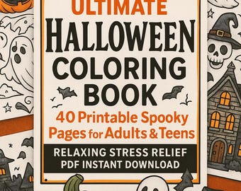 Halloween Coloring Book | 40 Spooky Printable Pages (PDF Download)