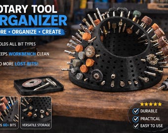 3D Printed Rotary Tool Organizer | Dremel Bit Holder for Workshop Storage