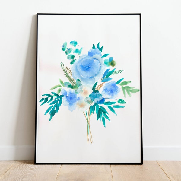 Acrylique - Bouquet de Roses Bleues