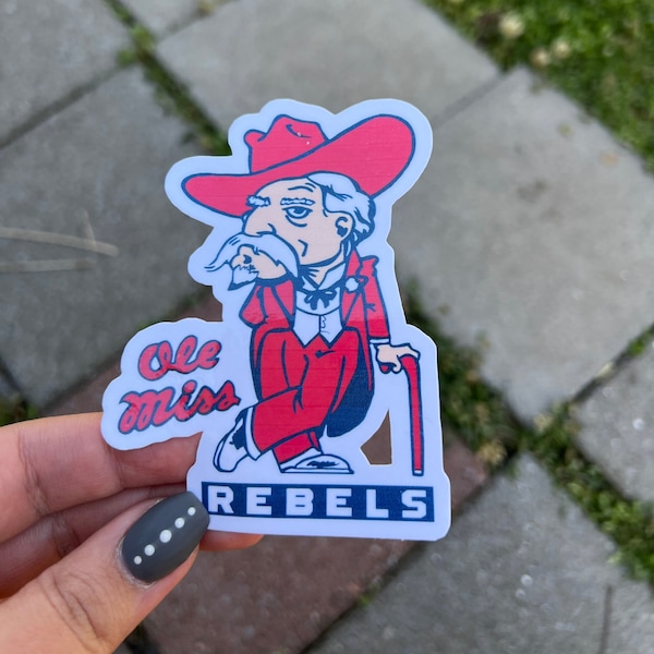 Ole Miss Colonel Reb Inspired Sticker or Magnet