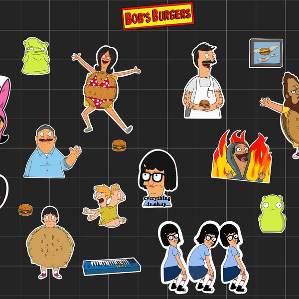 Bob’s Burgers Sticker Sheet-Holographic Option  ~ 19 Pieces!