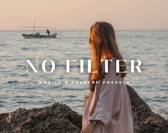 6 NO FILTER Lightroom Mobile & Desktop Presets | Instagram Filter Bloggers | Aesthetic Neutral Preset | Light Natural Filter for Blogger
