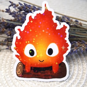 Anime Campfire Sticker | Fire God Sticker |Flames Sticker | Laptop Stickers | Vinyl Stickers | Anime | Glitter effect stickers | Decoration