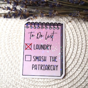 Smash the Patriarchy Sticker | Feminismus Aufkleber | Langlebige Sticker | Laptop Sticker | Vinyl Sticker | Deko Sticker | Glitzer Sticker