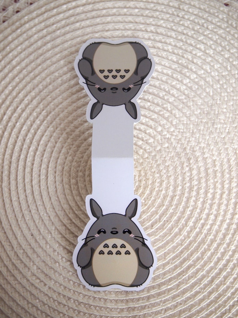 Magnetic bookmark gray bear Nature Yokai bookmark Nature Yokai bookmark Magnetic Anime bookmark Decoration image 5