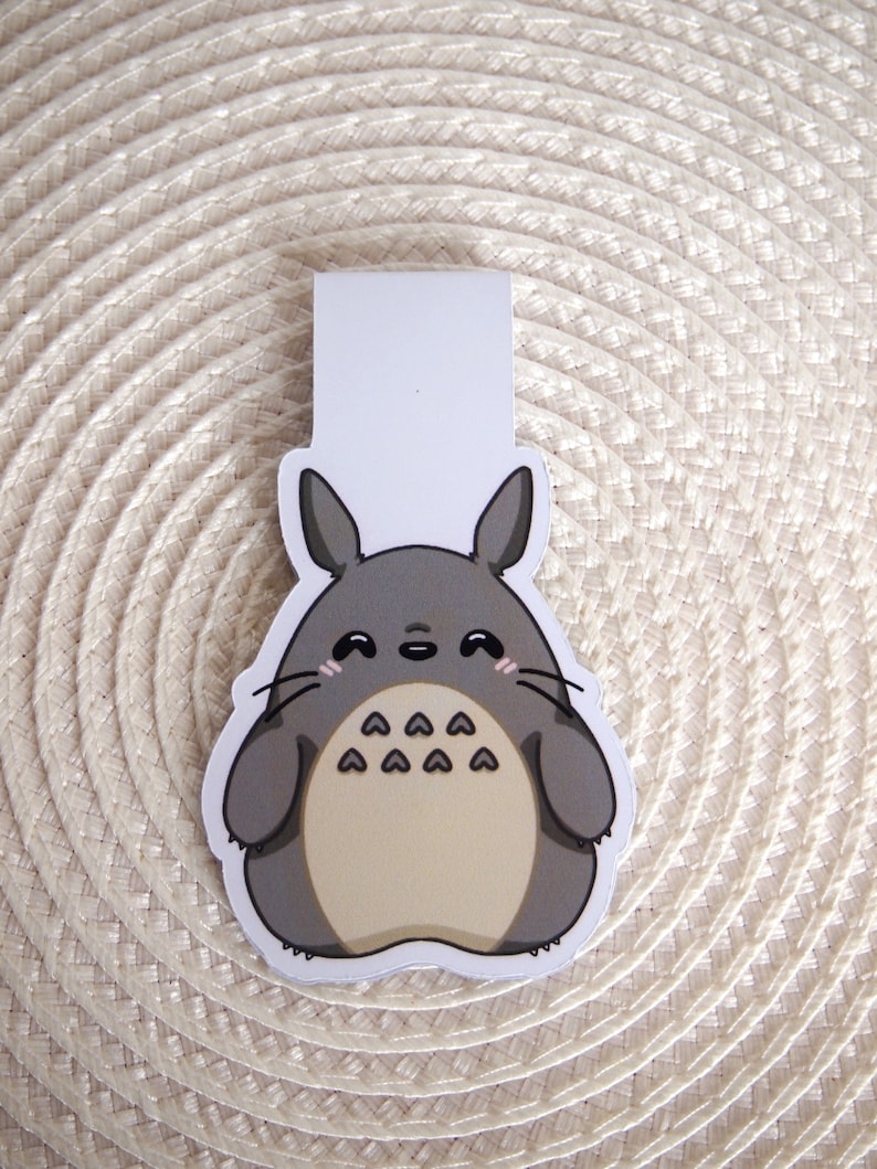 Magnetic bookmark gray bear Nature Yokai bookmark Nature Yokai bookmark Magnetic Anime bookmark Decoration image 4