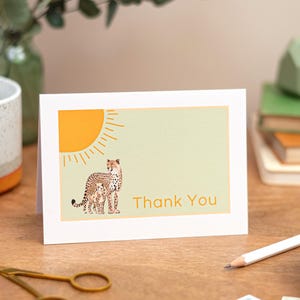Merci de votre attention | avec enveloppe doublée de luxe | Carte de remerciements papa | Un ami de carte de remerciements | Carte inspirante guépard inspirée de la jungle