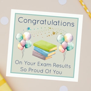 Carte de félicitations pour les résultats de l'examen | Bravo pour votre réussite aux examens | Carte de félicitations réussite aux tests | Carte Nous sommes si fiers de vous
