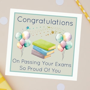 Carte de félicitations pour avoir réussi l'examen | Bravo pour votre réussite aux examens | Réussir ses examens bien fait | Carte Nous sommes si fiers de vous