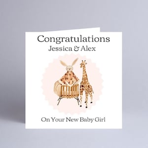 New Baby Girl Card, New Baby Girl Congratulations, Welcome To The World Card, New Baby Congratulations, New Parent Congratulations Card